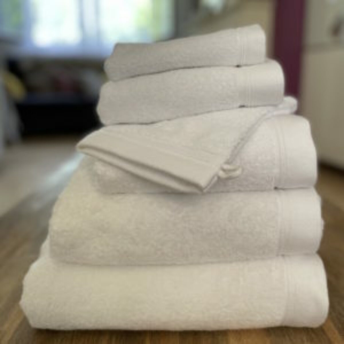 Coffret 8 Serviettes De Bain FRETTE Bordées Blanc 100% Coton - Neuf Avec étiquettes