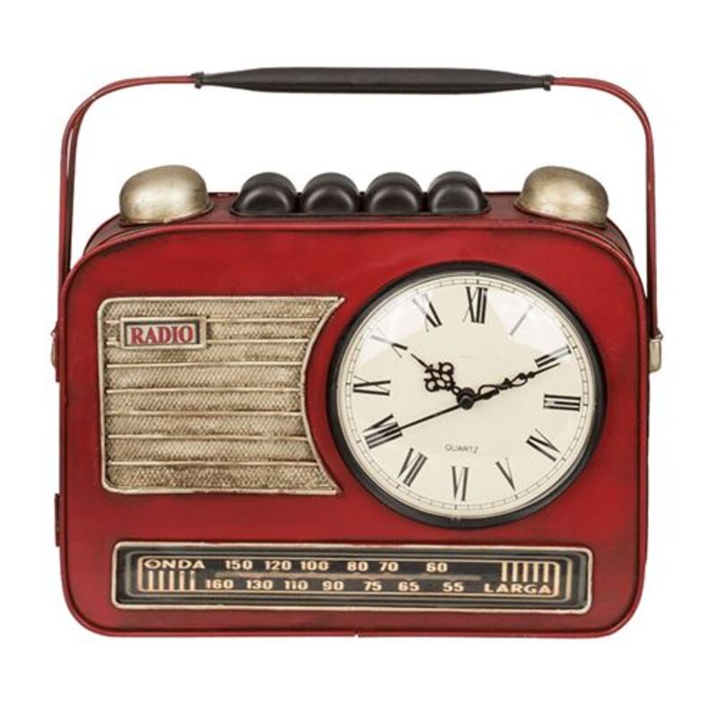 BOITE A CLÉS MÉTAL POSTE DE RADIO VINTAGE HORLOGE – Image 2