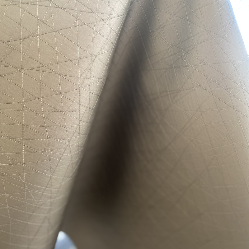 Toile cirée grand luxe "Polyline" sur mesure en 140cm - COUTURE TAUPE – Image 4