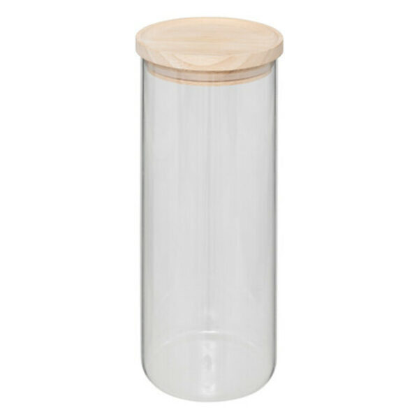 Bocal en verre 5FIVE hermétique couvercle en bois 1.6L 203019