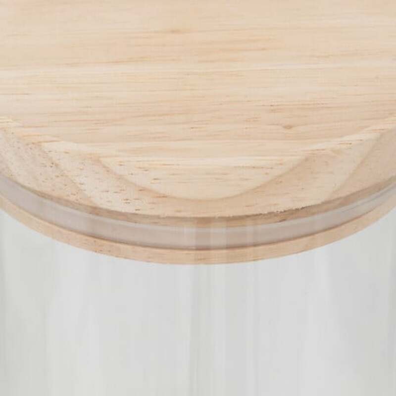 Bocal en verre 5FIVE hermétique couvercle en bois 1.6L 203019 – Image 4