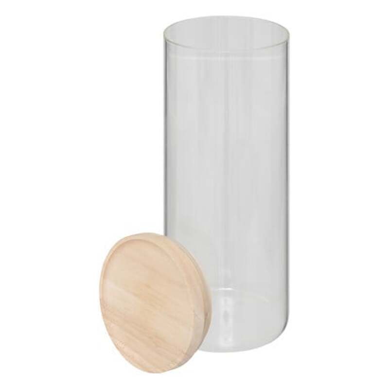 Bocal en verre 5FIVE hermétique couvercle en bois 1.6L 203019 – Image 2