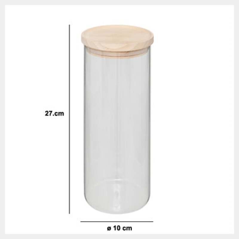 Bocal en verre 5FIVE hermétique couvercle en bois 1.6L 203019 – Image 5