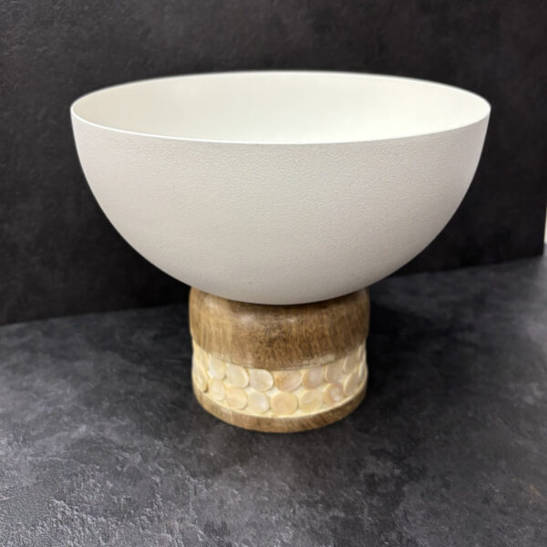Coupe à fruit pied en bois diam 18cm