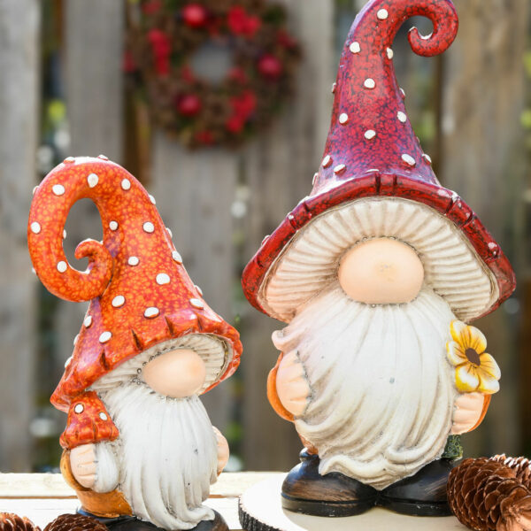 Gnome lumineux automne et son champignon