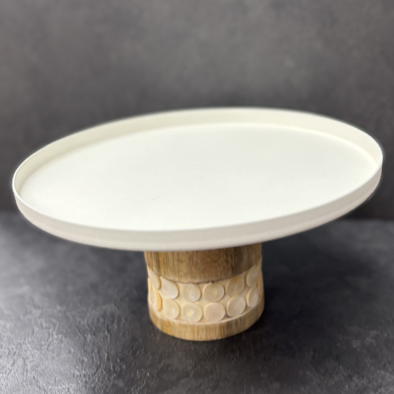 Plat à tarte pied en bois diam 18cm – Image 3