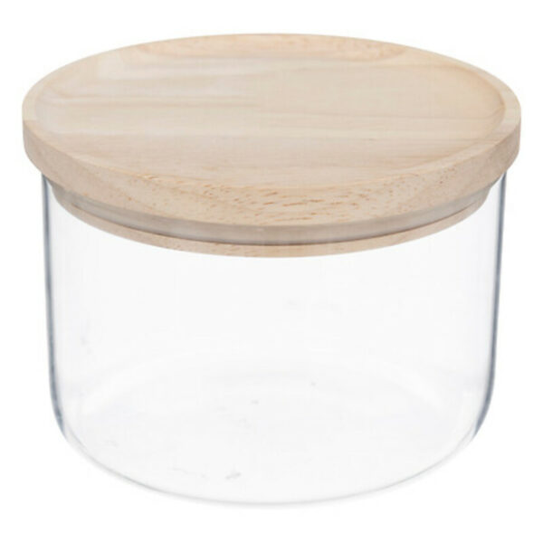 Bocal en verre 5FIVE hermétique couvercle en bois 0.65L 209201