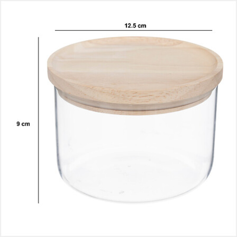 Bocal en verre 5FIVE hermétique couvercle en bois 0.65L 209201 – Image 4