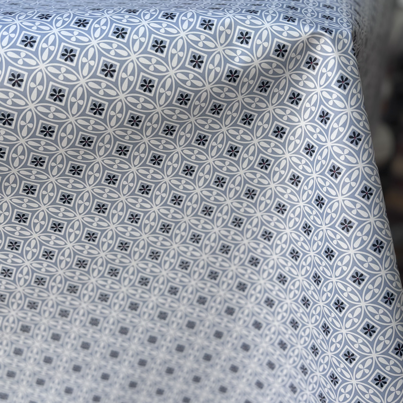 Toile cirée sur mesure en 140cm - CUBA BLEU – Image 2