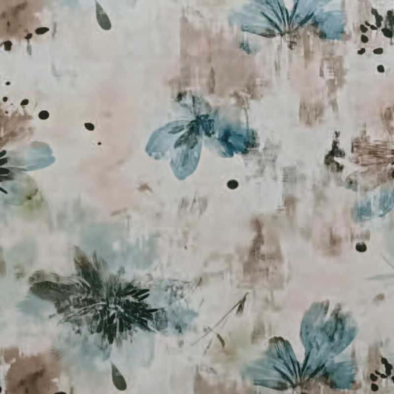 Toile cirée botanique bleu SPLENDORE en 1.40 de large – Image 2