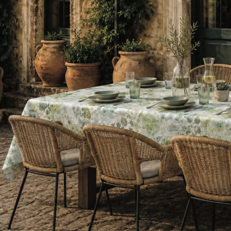 Toile cirée feuillage vert SPLENDORE en 1.40 de large – Image 3
