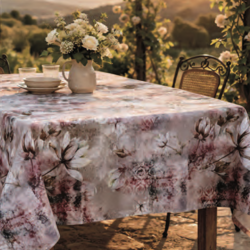 Toile cirée magnolia SPLENDORE en 1.40 de large